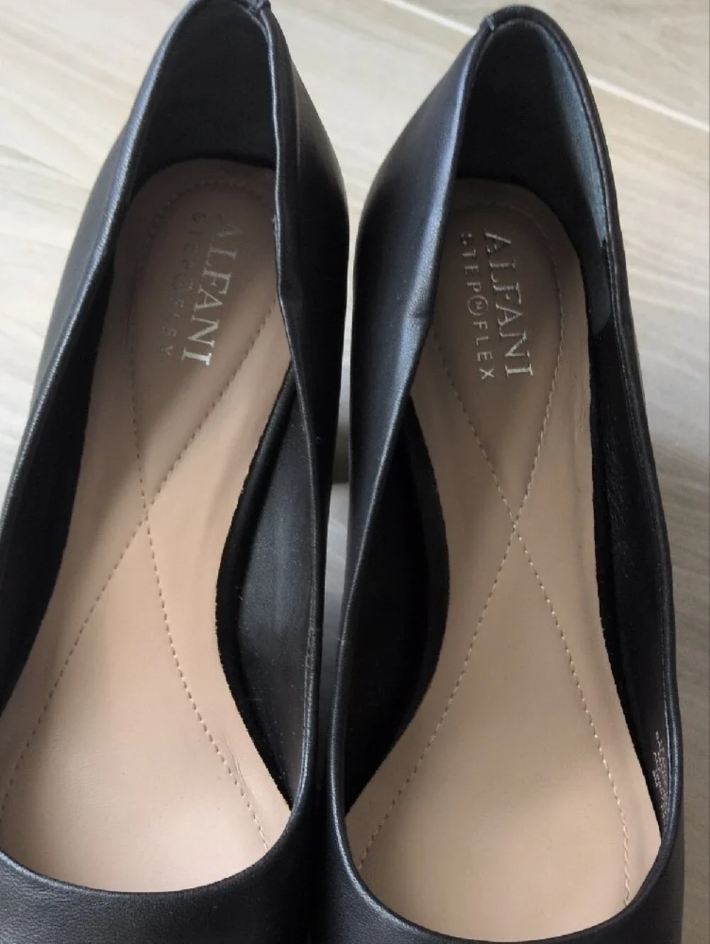 Alfani: Stepnflex, Pointed Black Block Heel Pumps